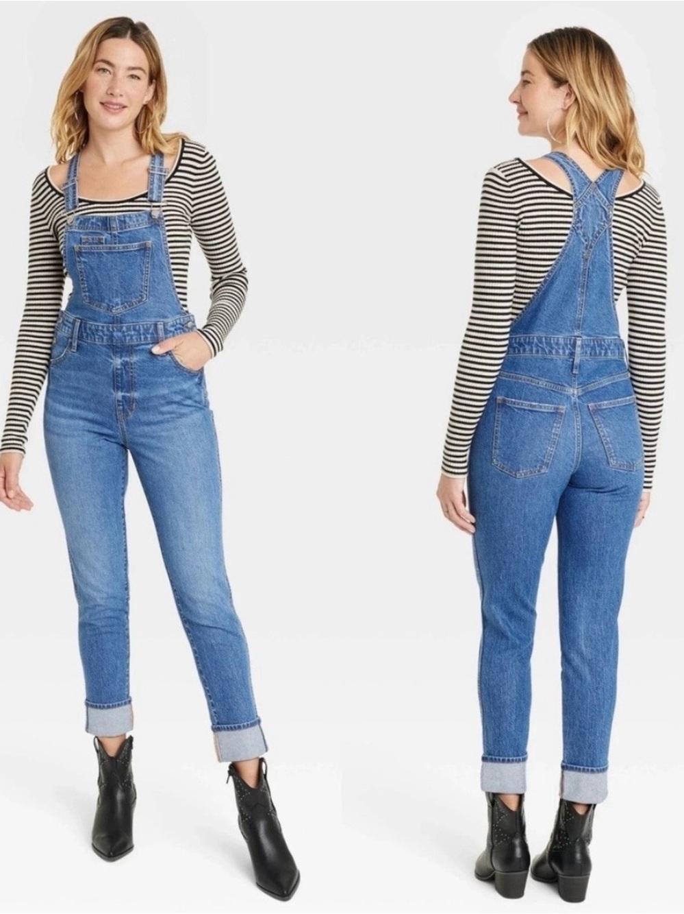 Universal Thread Classic Blue Denim Overalls for Women Size 8